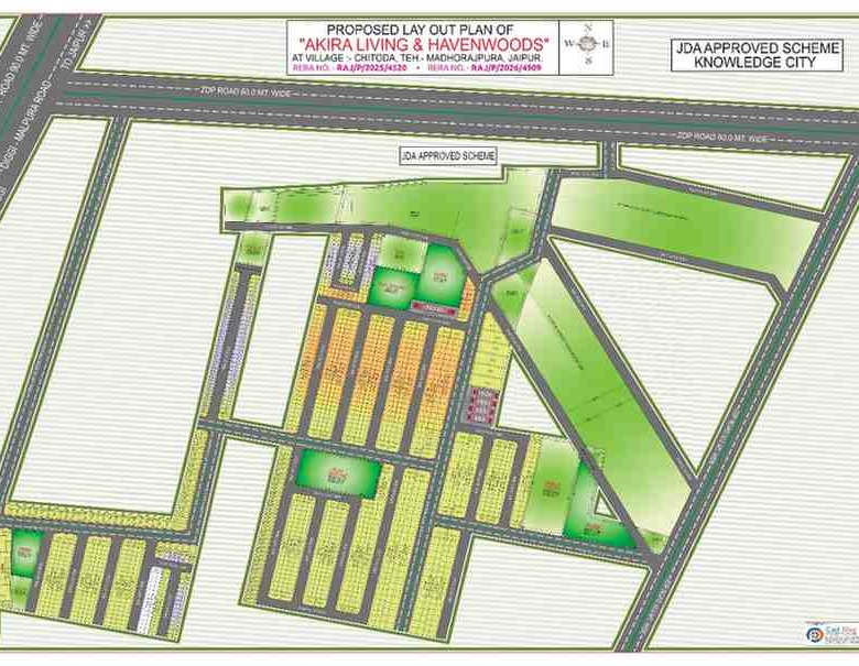 Master layout plan of Akira Havenwoods JDA approved township Jaipur