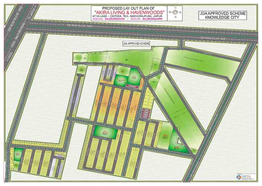 Master layout plan of Akira Havenwoods JDA approved township Jaipur
