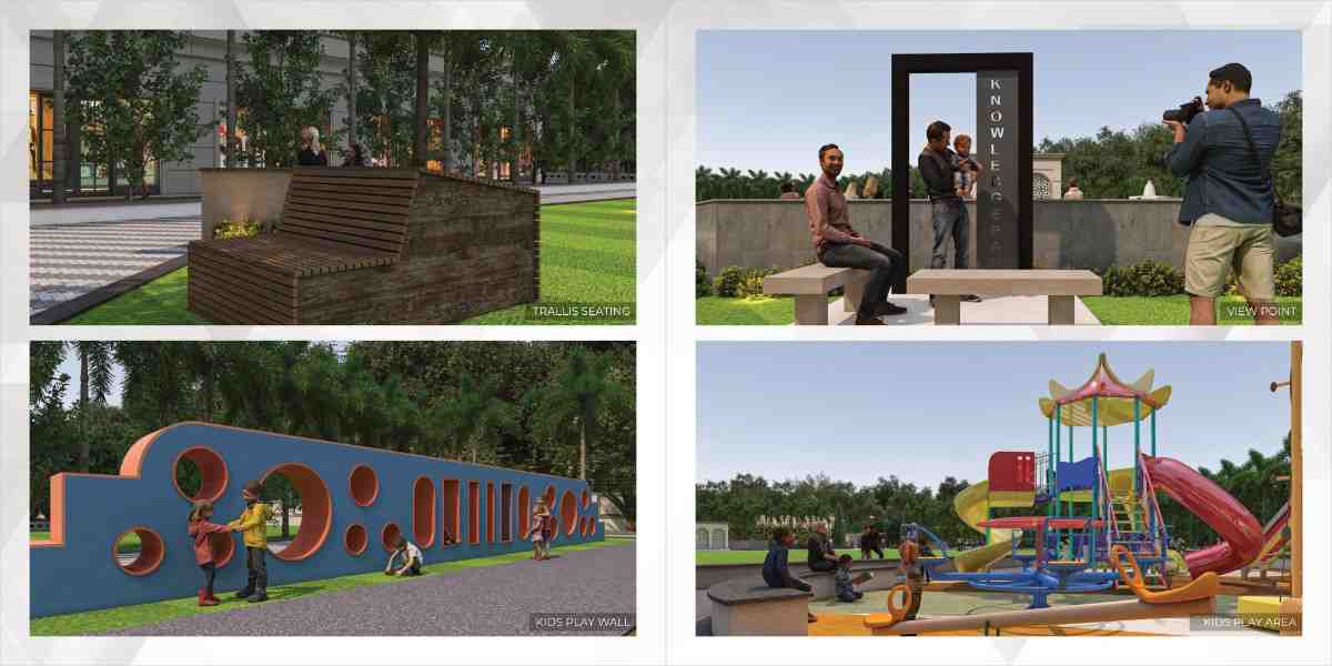 Sports courts and cricket practice zone at The Knowledge Park