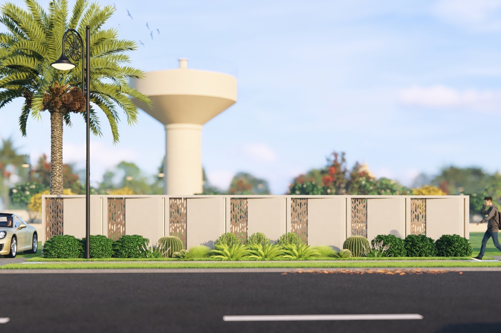 Premium boundary wall and landscaped infrastructure at Silver Sands Jaipur